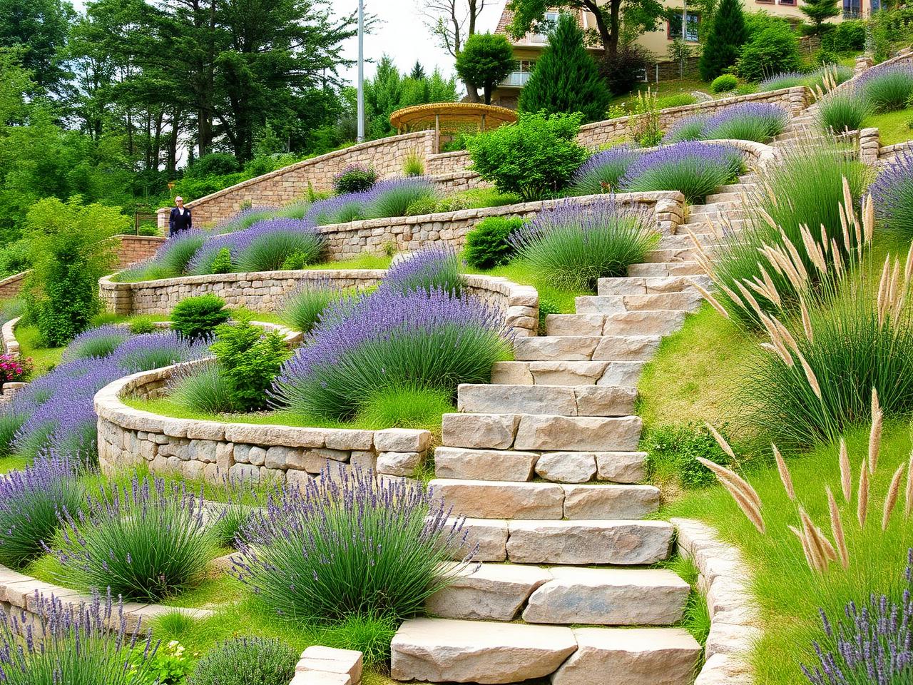 Referenzprojekt Gräber Garten- und Landschaftsbau – Hanggarten mit Naturstein